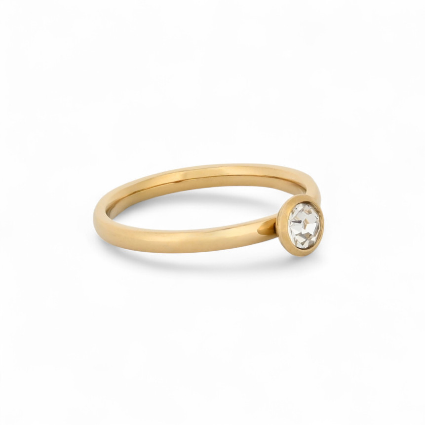Anillo en acero solitario basico GB