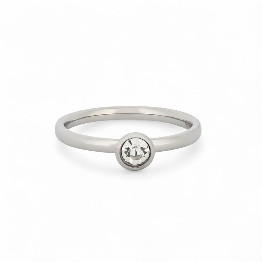 Anillo en acero solitario basico GB
