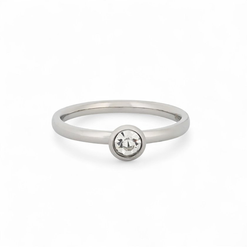Steel ring solitaire basic GB