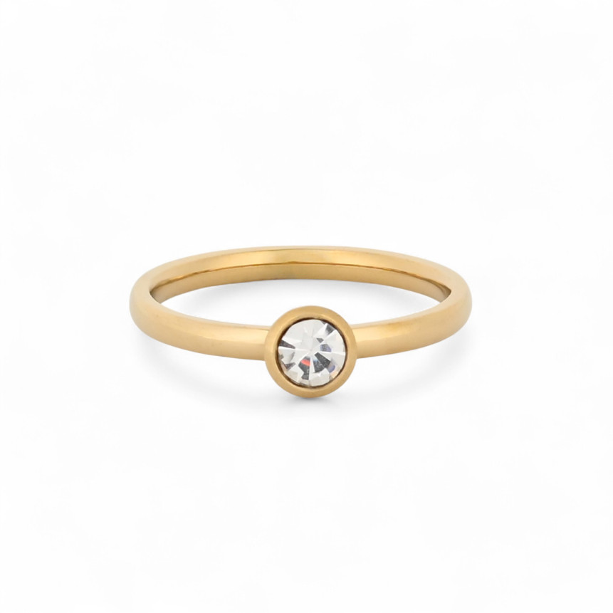 Bague acier solitaire de base GB
