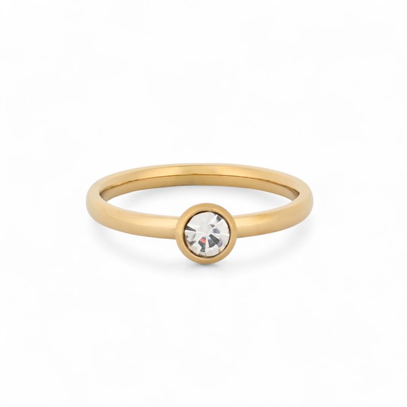Steel ring solitaire basic GB
