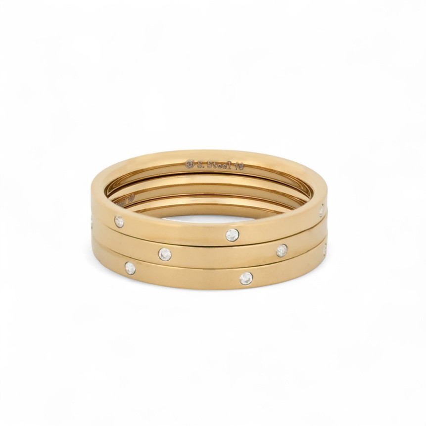 Anello triplo in acciaio inox GB