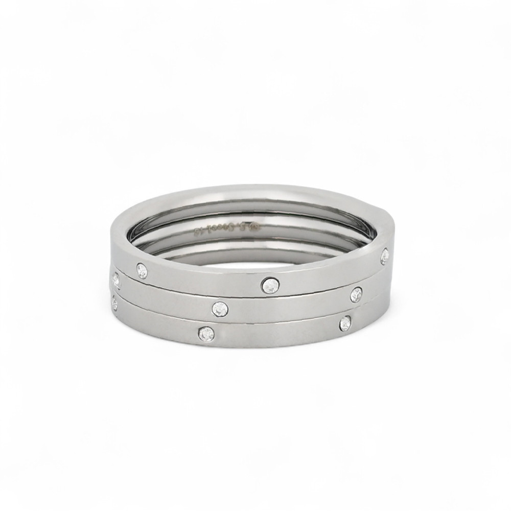 Anello triplo in acciaio inox GB