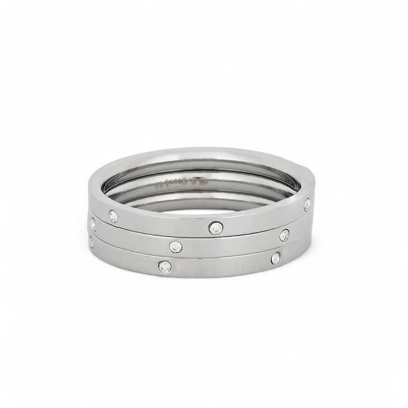 Anillo triple de acero inoxidable GB