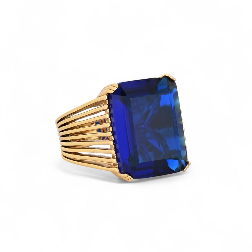 Anello semi preziose rettangolare GB