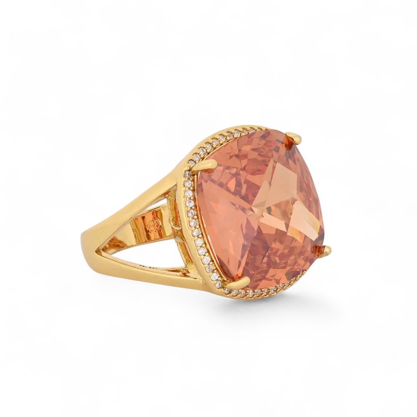 Anello semi preziose con pietra e brillantini GB