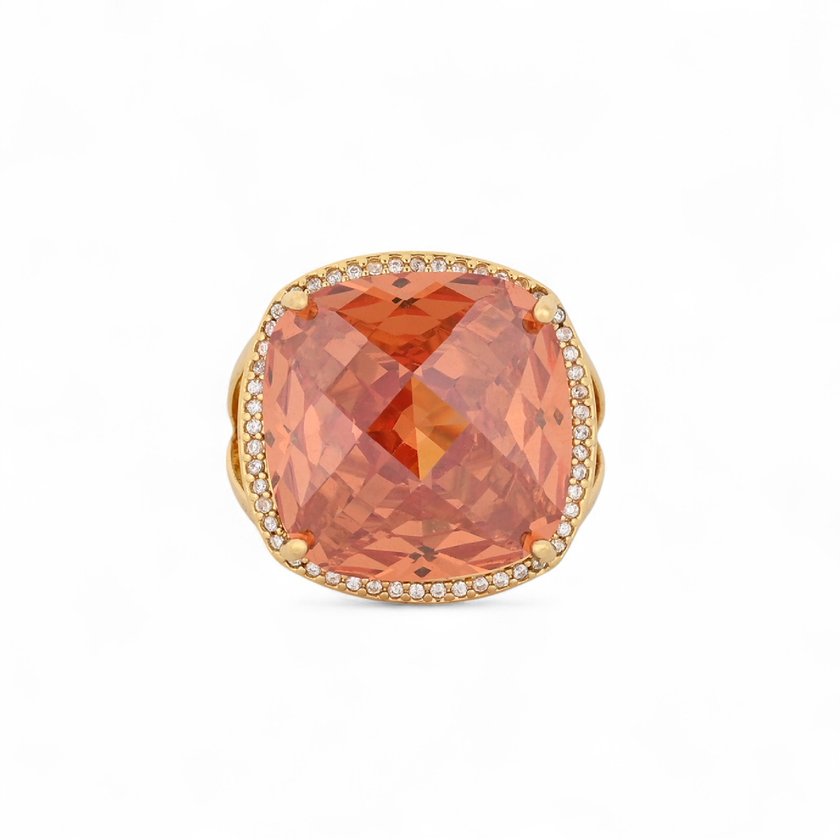 Anello semi preziose con pietra e brillantini GB