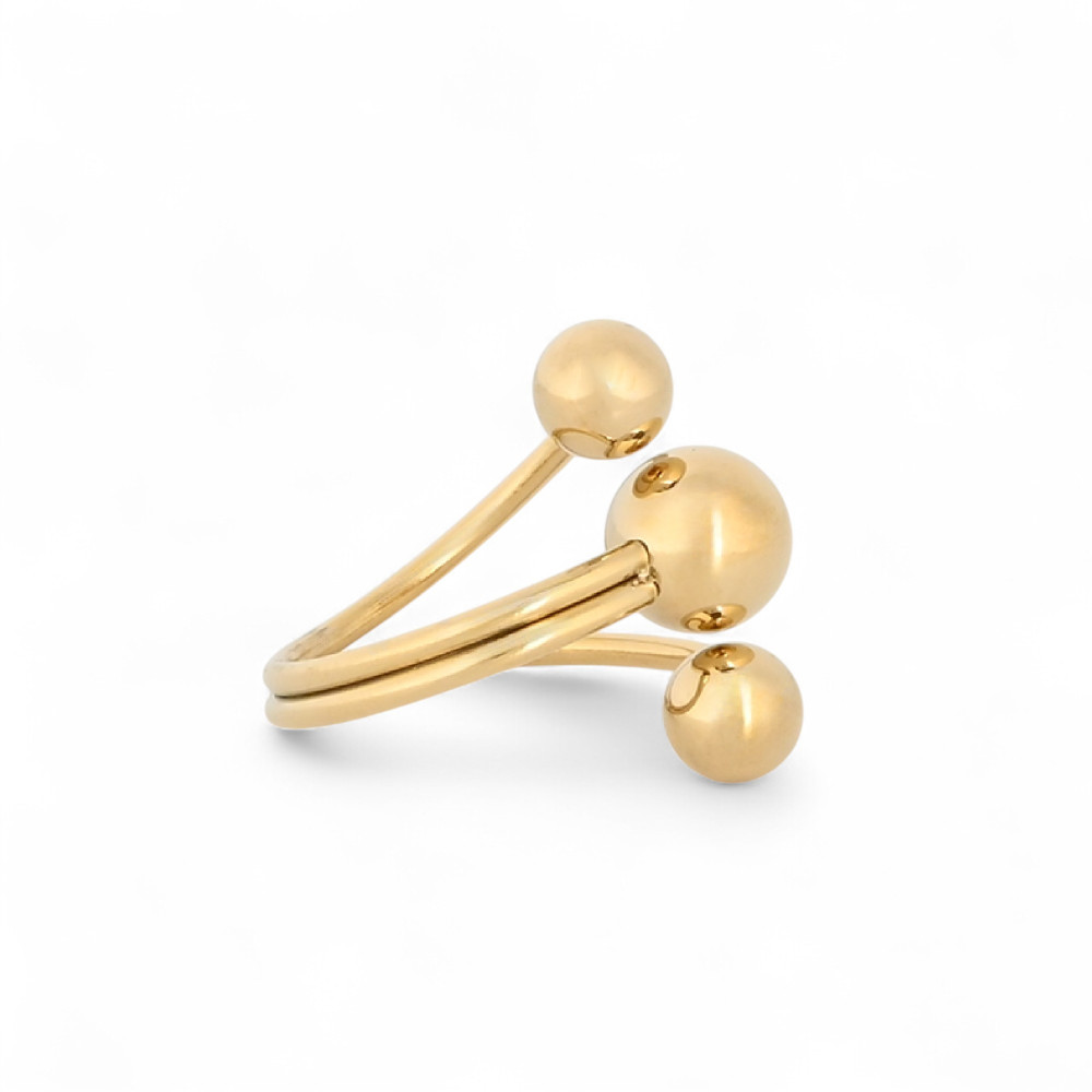 Stainless steel ring with spheres GB