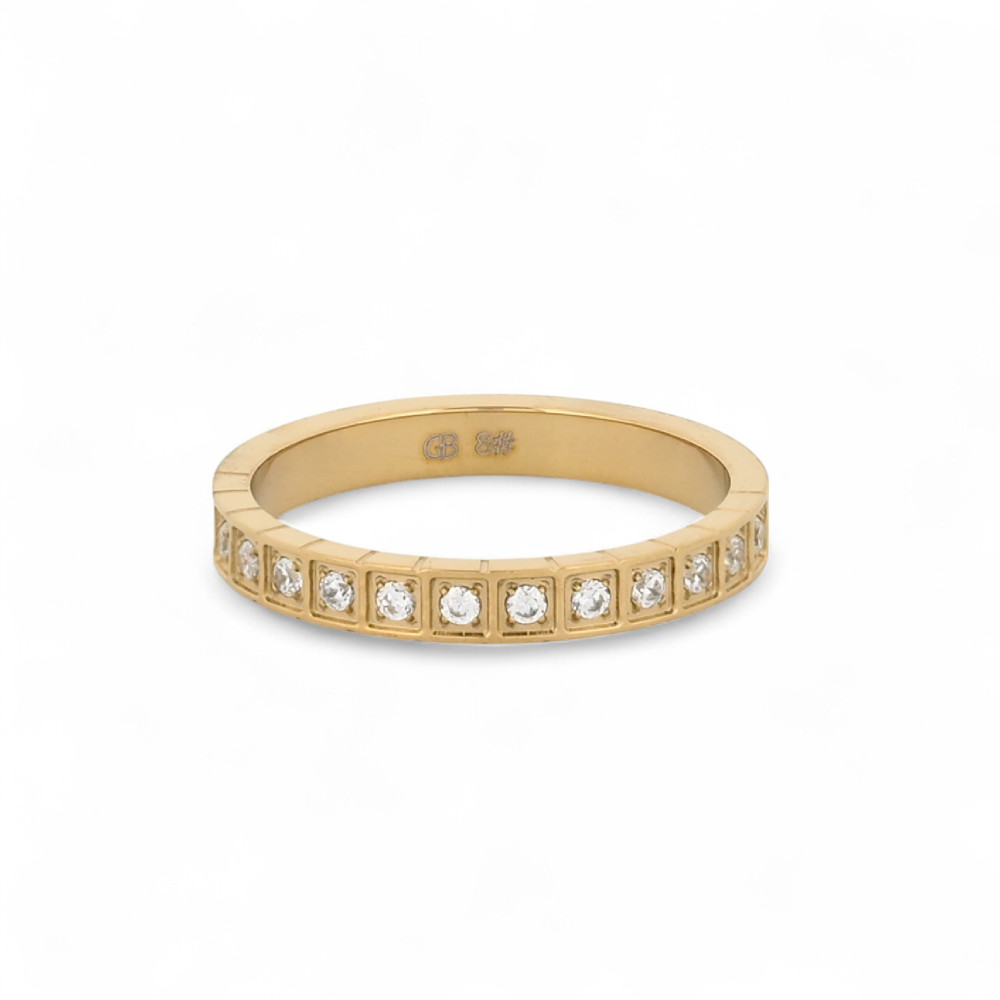 Anello in acciaio di base sottile con luminosas GB
