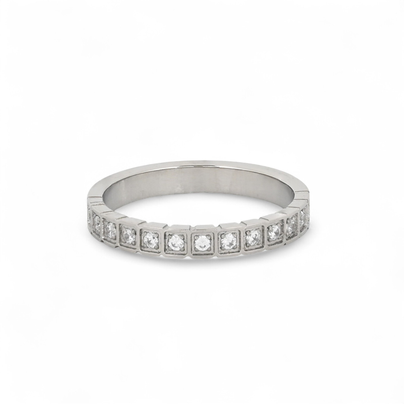 Anello in acciaio di base sottile con luminosas GB