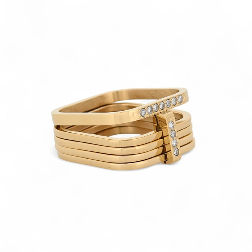 Bague acier cercles carré GB