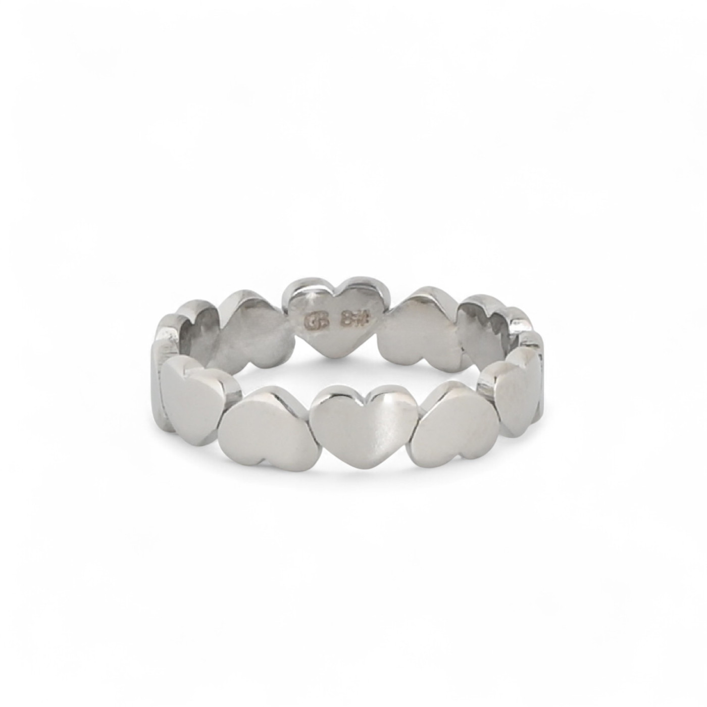 Anello in acciaio e cuore di base GB