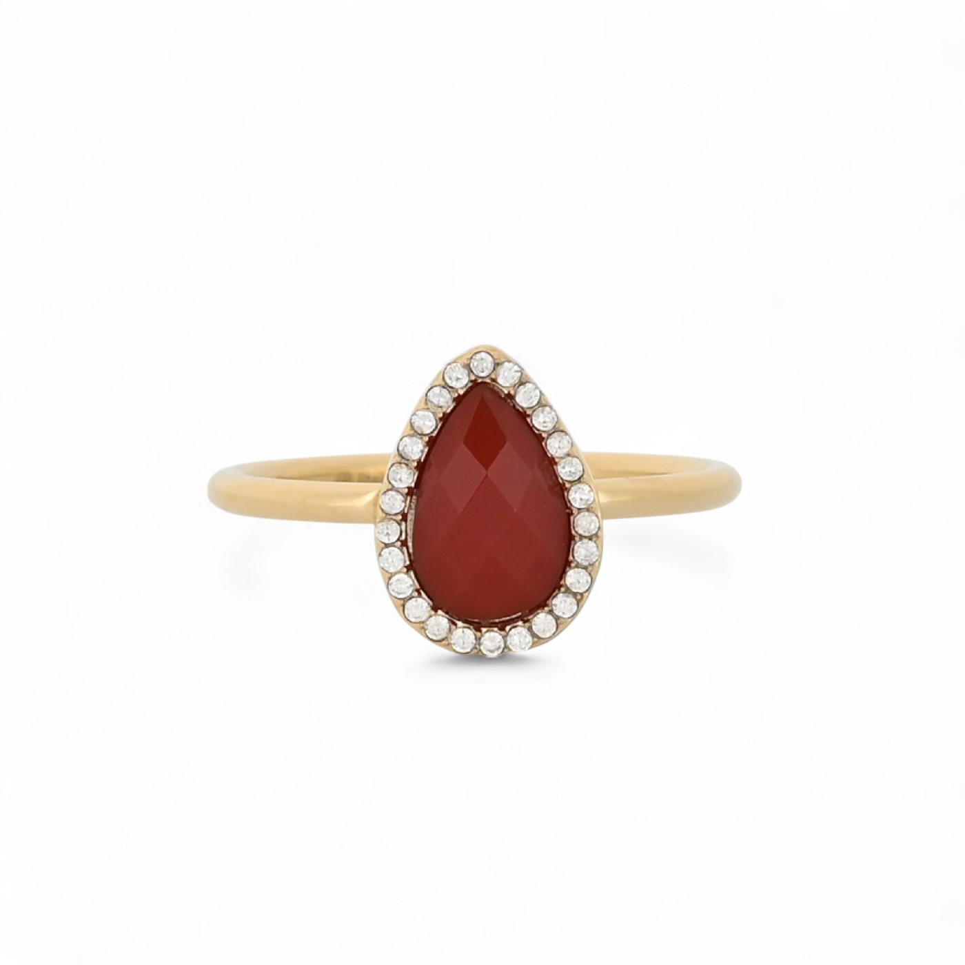 Anillo en acero gota en piedra natural GB