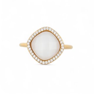 Steel ring natural stone geometric GB