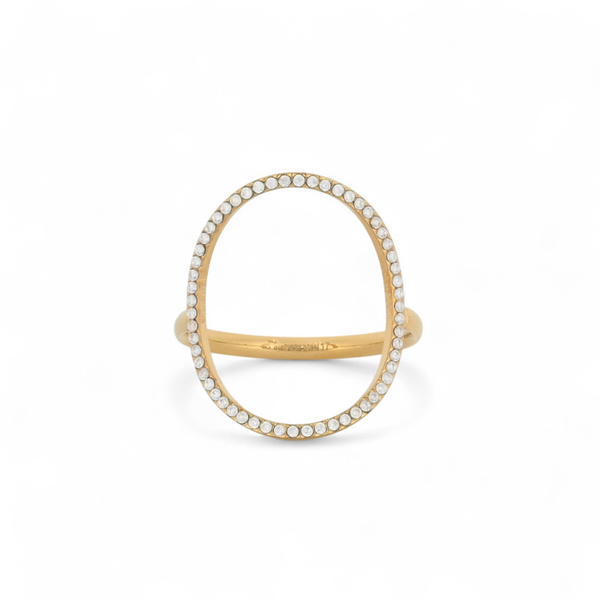 Anillo ancho acero con círculo GB