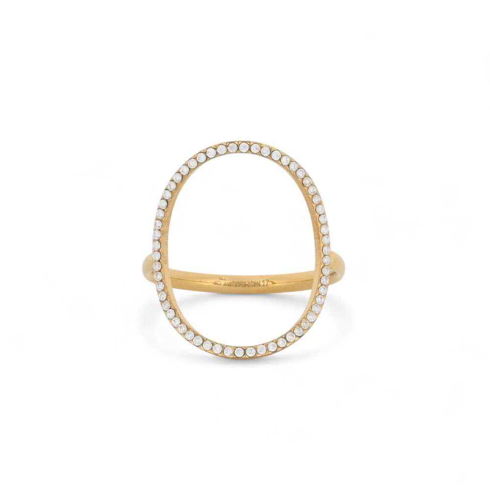 Anello largo acciaio con cerchio GB