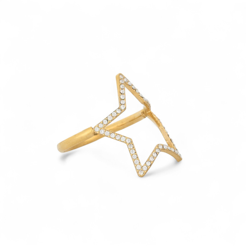 Anillo ancho acero con estrella GB
