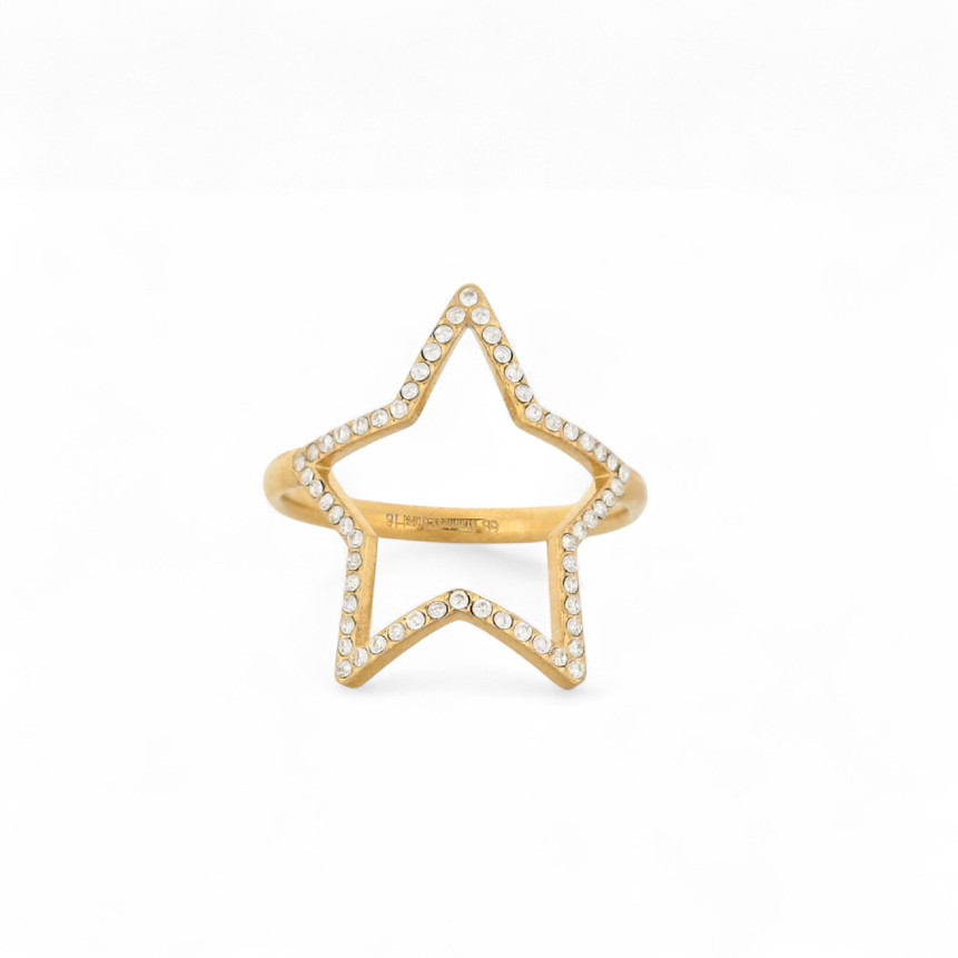 Anillo ancho acero con estrella GB