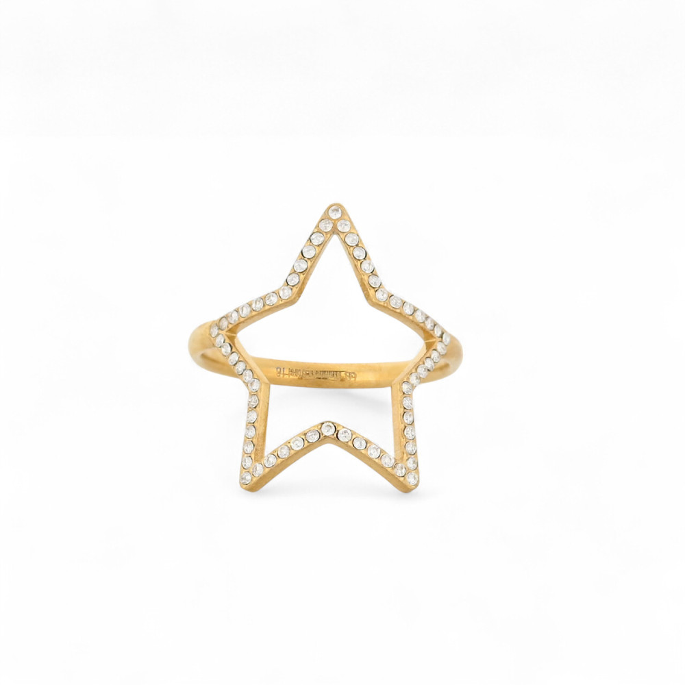 Anillo ancho acero con estrella GB