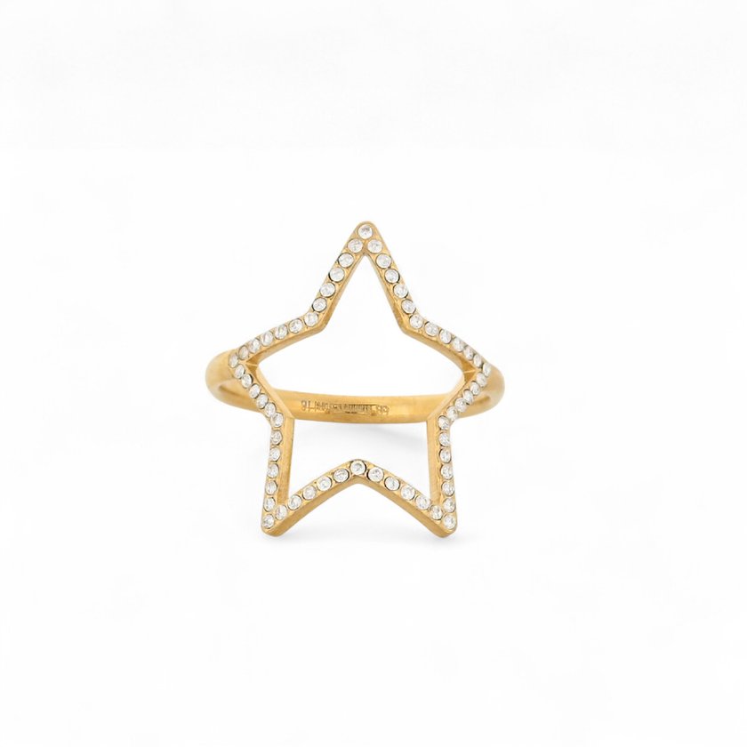 Steel wide ring avec star GB