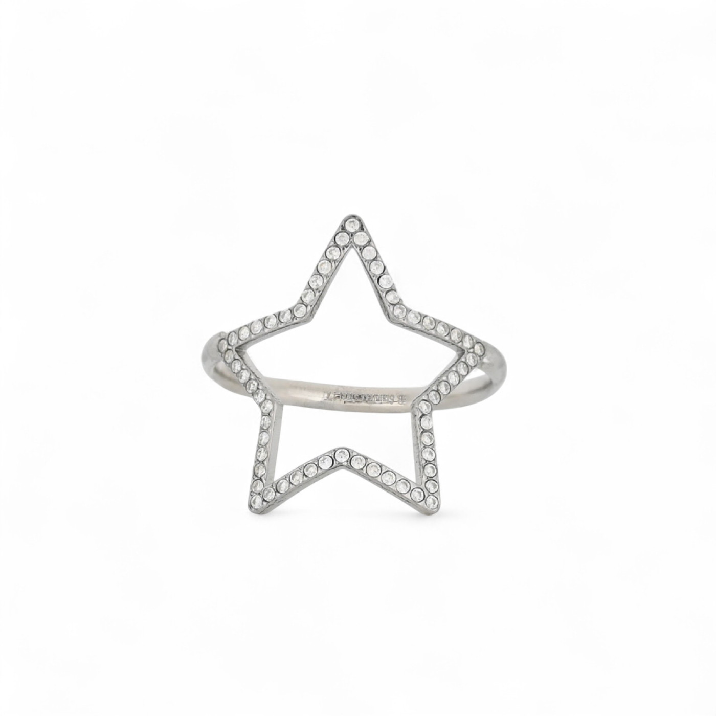 Bague large acier with étoile GB