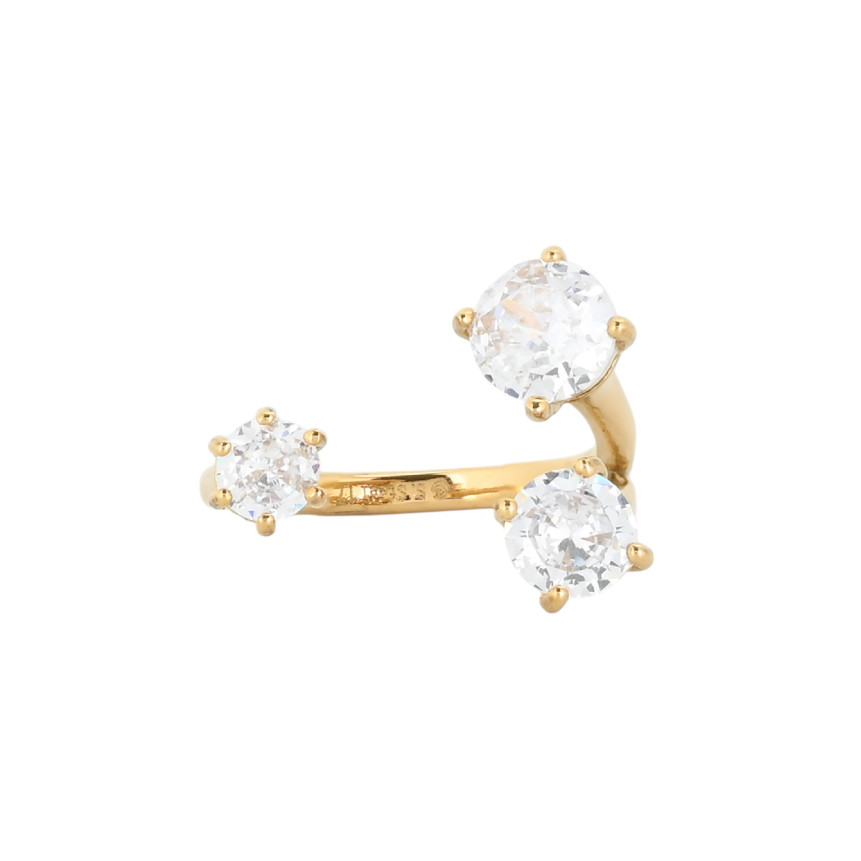 Anel Delicate ajustável com zircônias