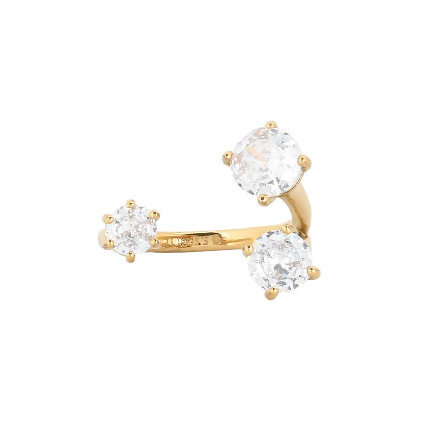 Anel Delicate ajustável com zircônias