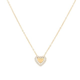 Collana acciaio cuori con brillantes GB
