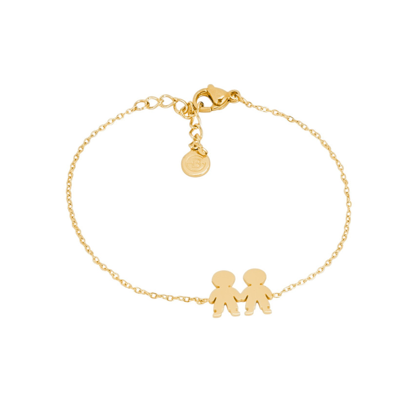 Pulseira em aço com dois meninos GB