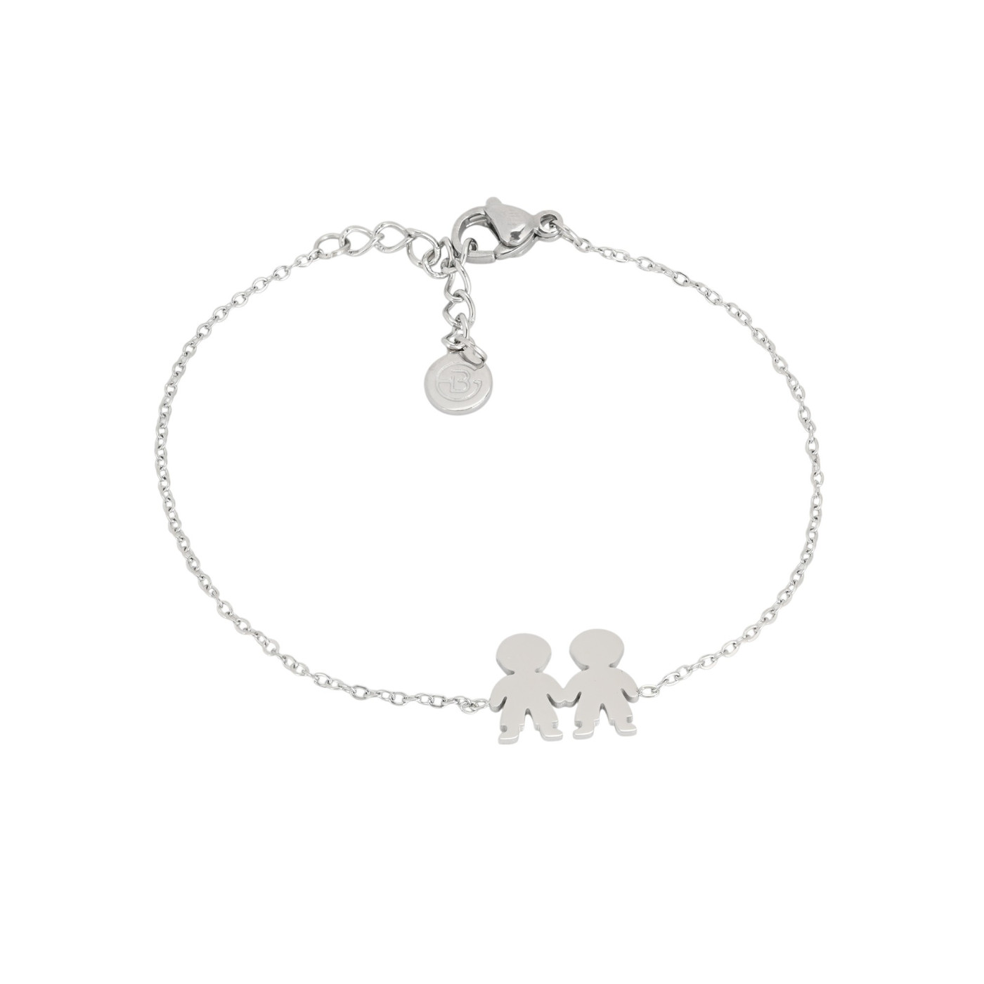 Pulseira em aço com dois meninos GB