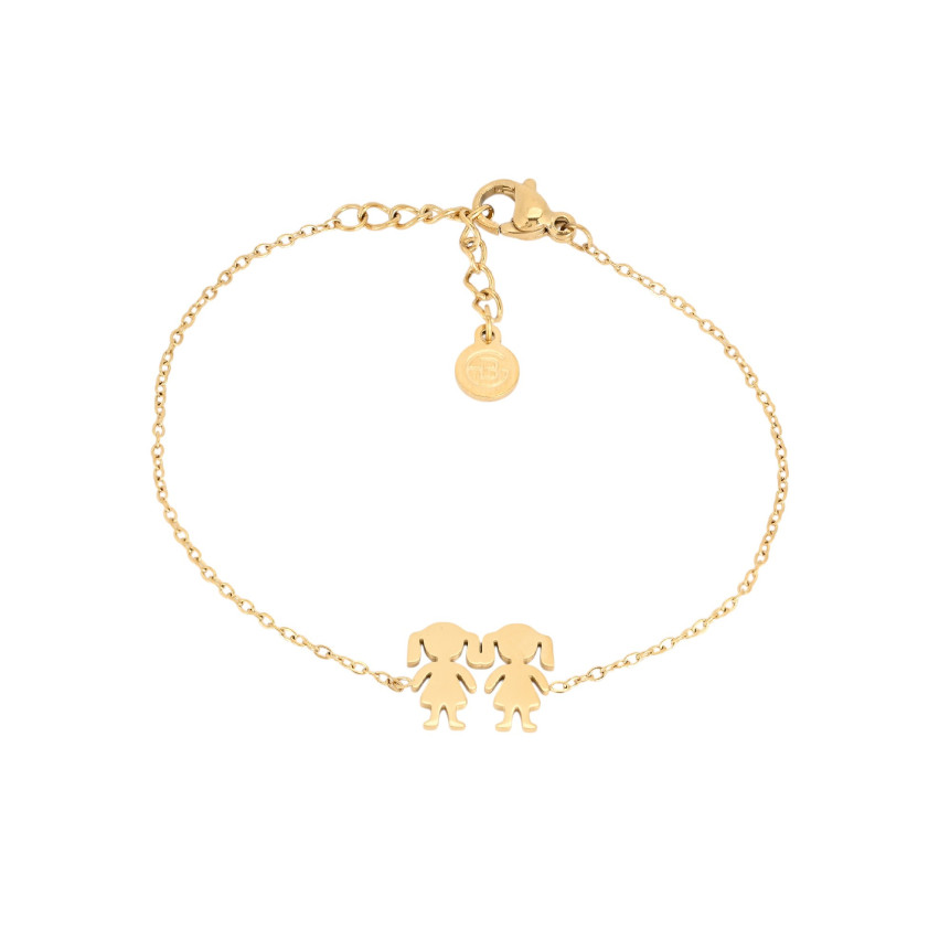 Bracelet en acier avec deux filles GB