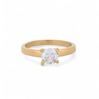 Steel ring solitaire small GB