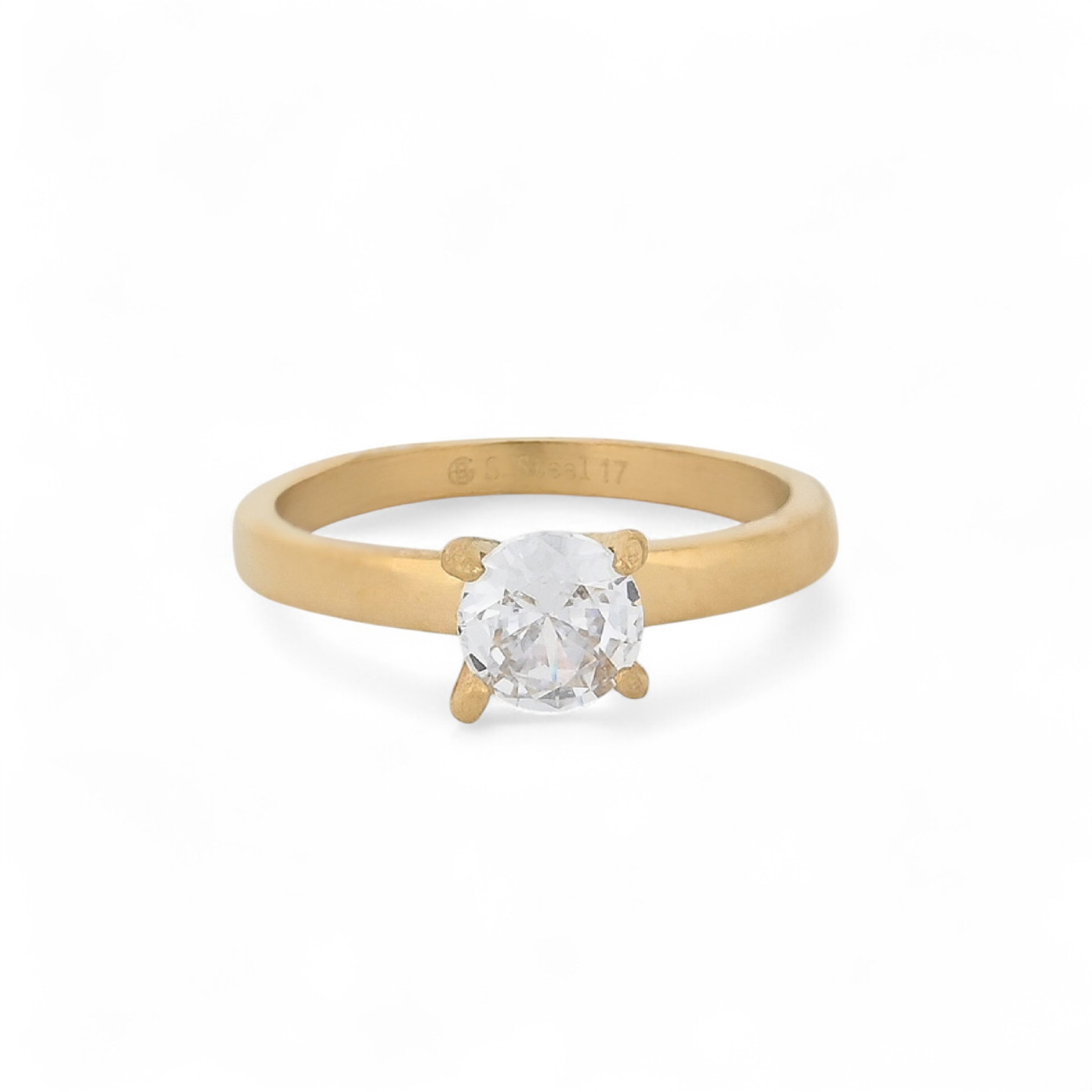 Bague acier solitaire petit GB