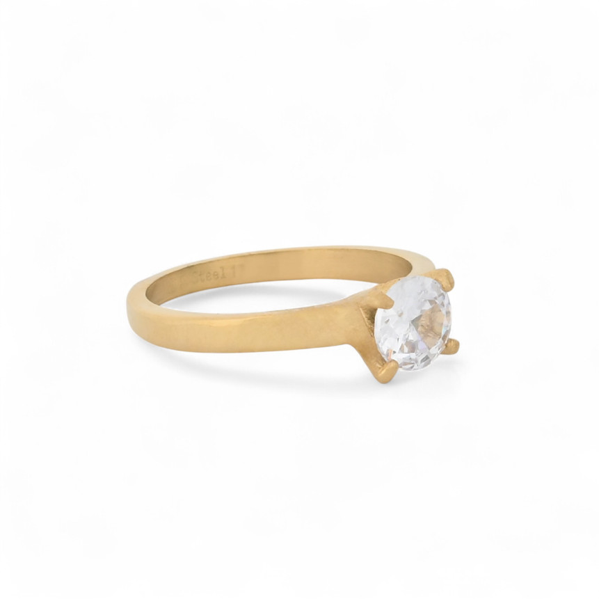 Anello acciaio solitari piccolo GB