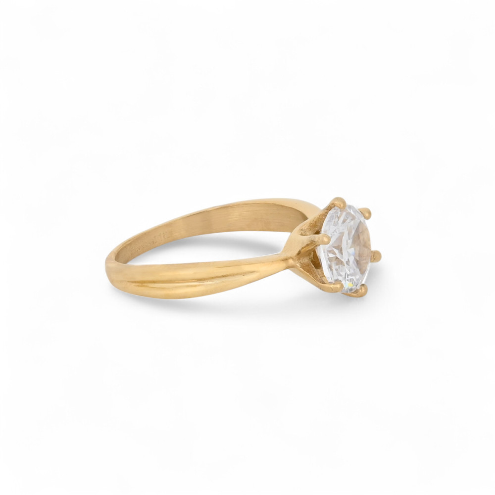Bague acier solitaire brillant GB