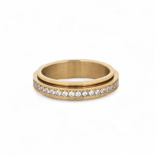 Steel ring with brilliants GB