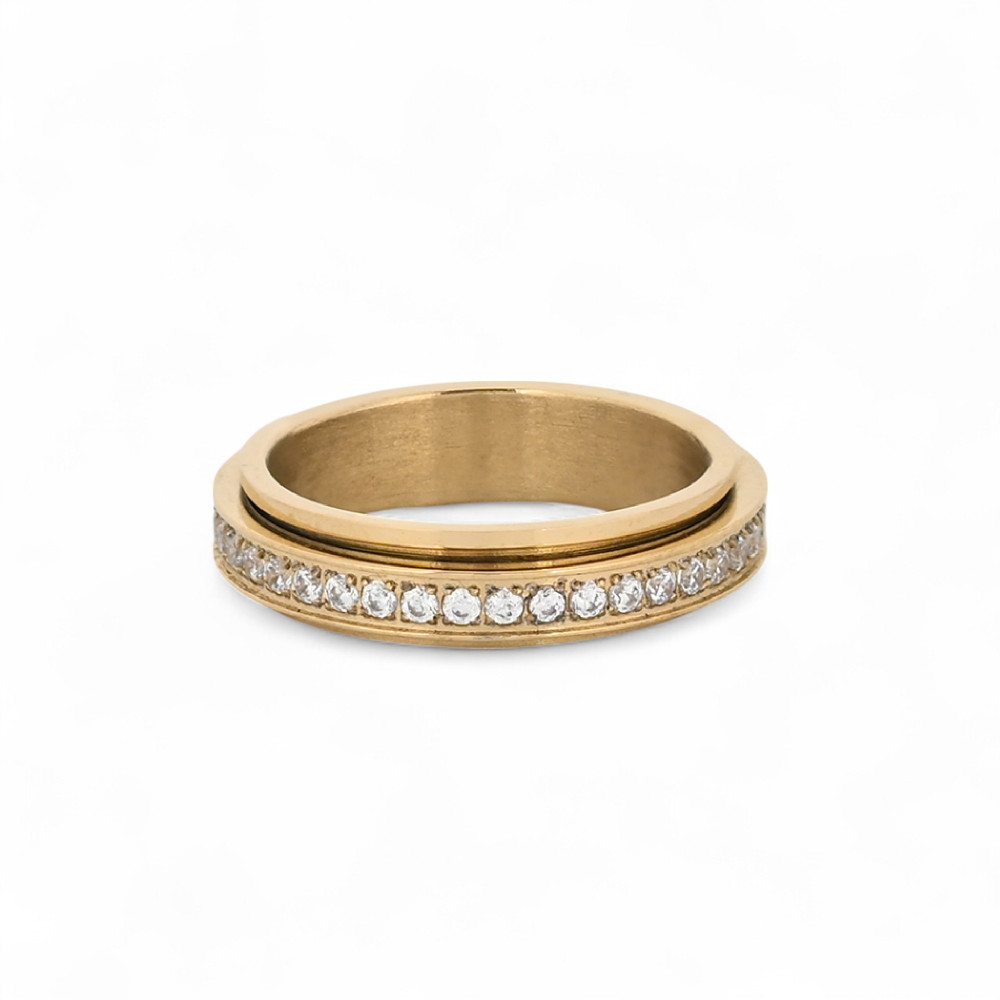 Bague en acier avec brilliant GB