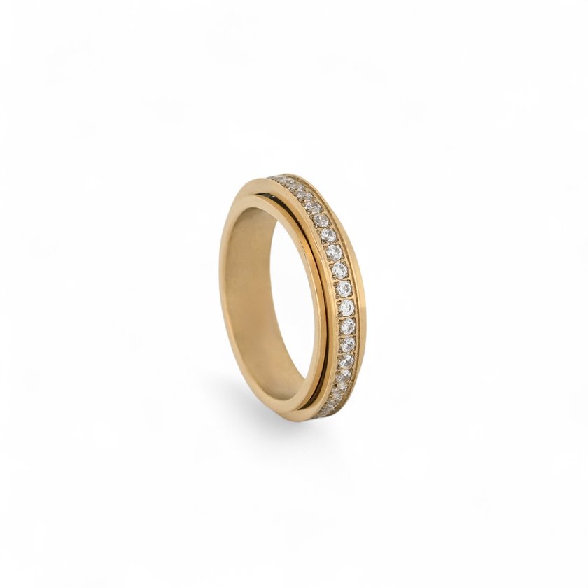 Steel ring with brilliants GB