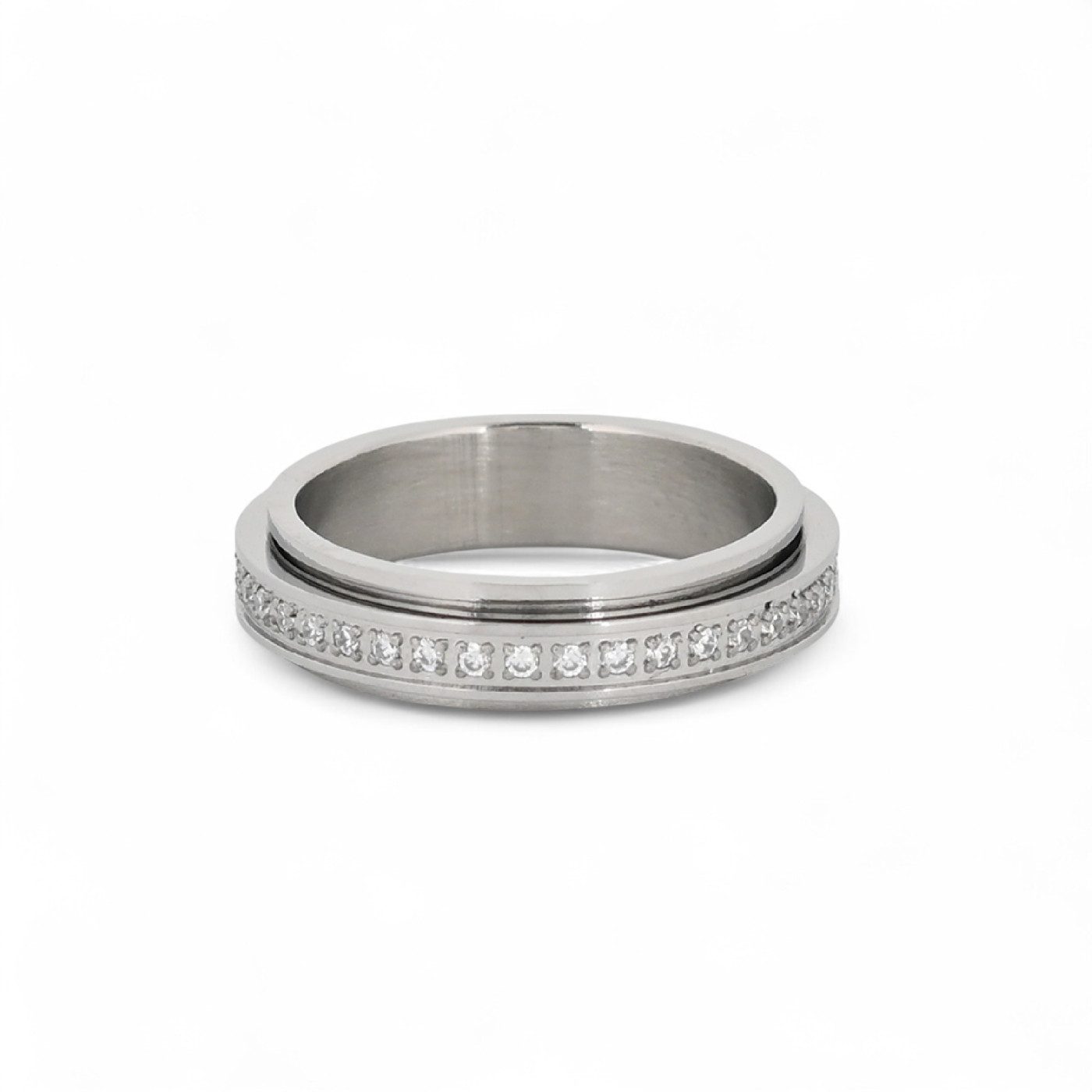 Bague en acier avec brilliant GB