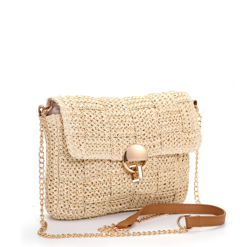 Borsa a tracolla in rafia