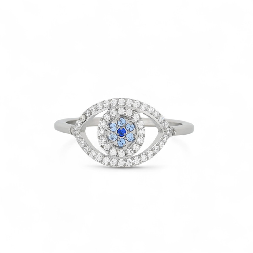 Anillo de acero ojo azul GB