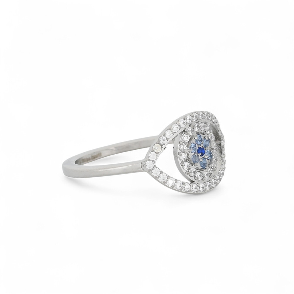 Anillo de acero ojo azul GB