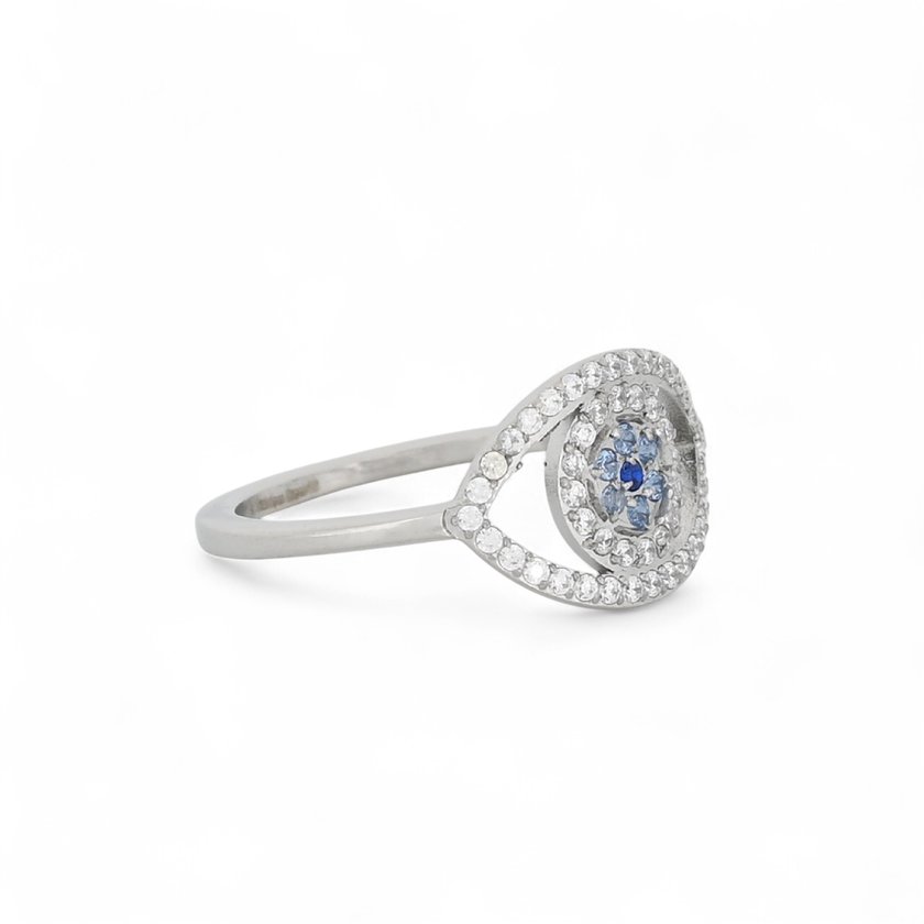 Anillo de acero ojo azul GB