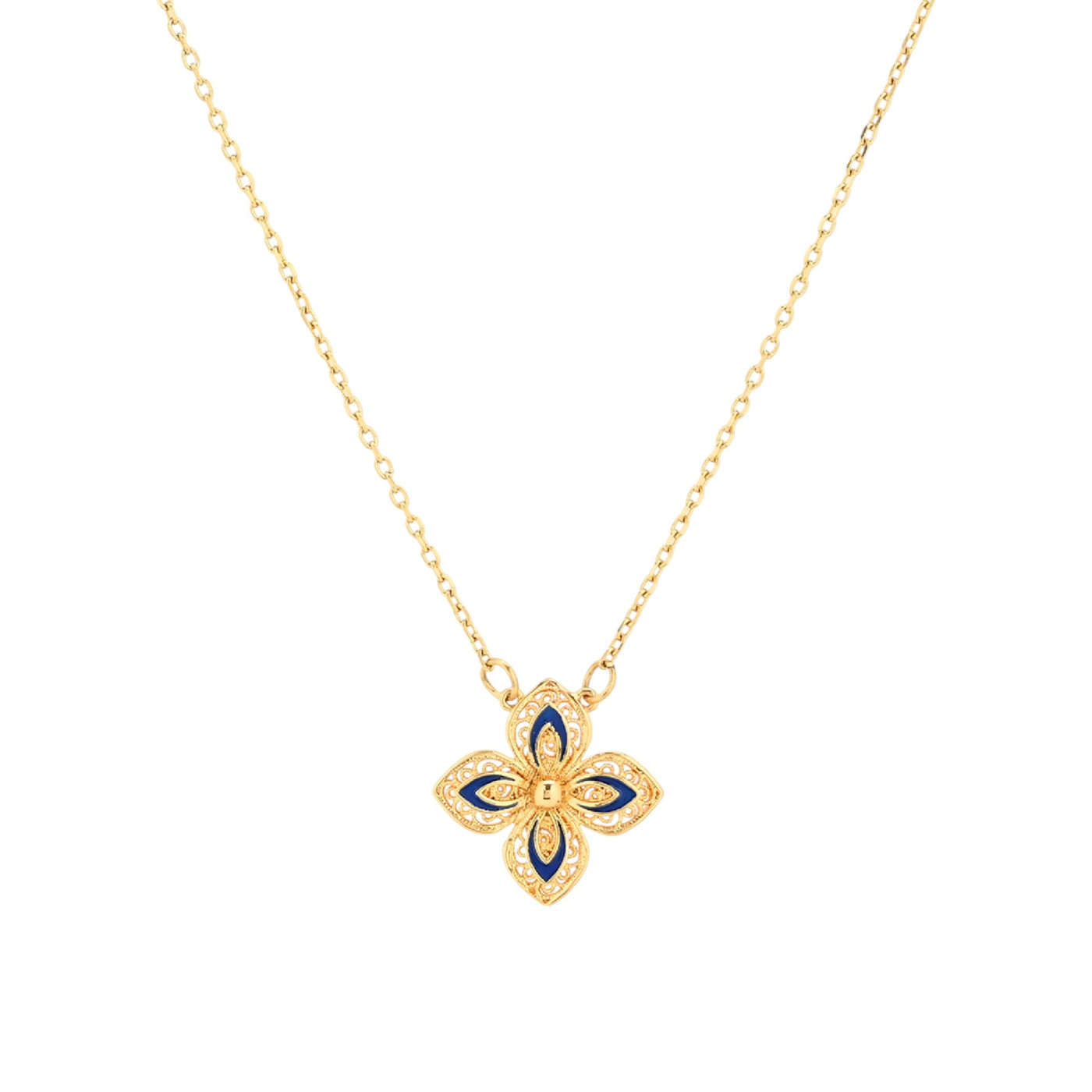 Collier Encantos fleur bleue