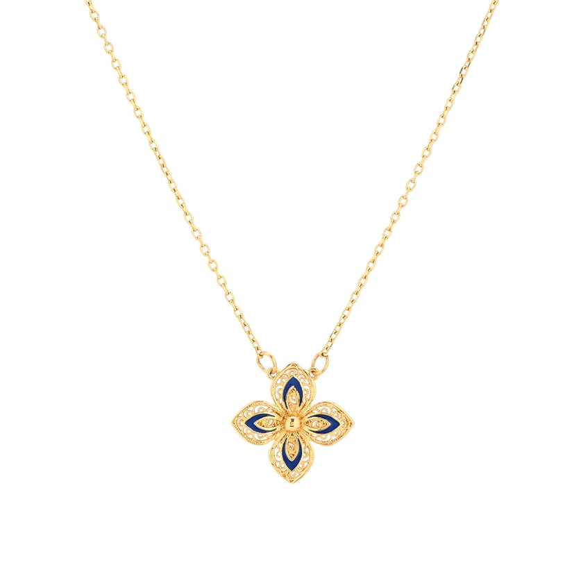 Collana Encantos fiore blu