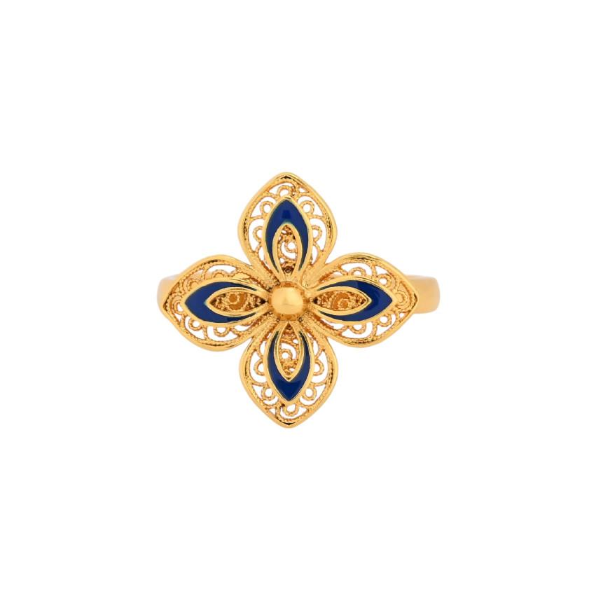 Bague Encantos fleur bleue