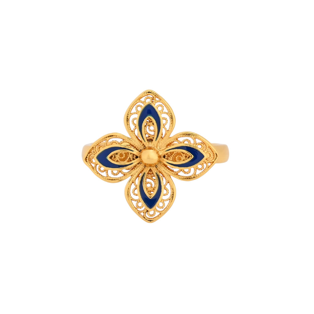 Anello Encantos fiore blu