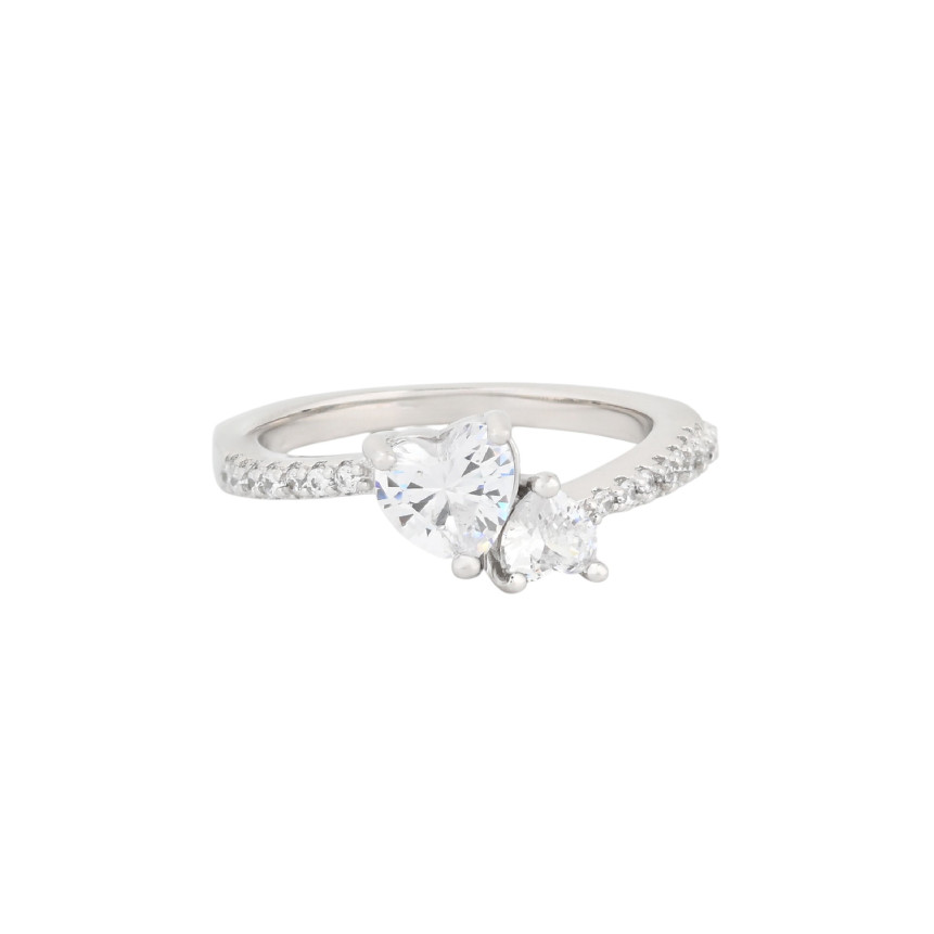 Anello Luxury con cuori invertiti