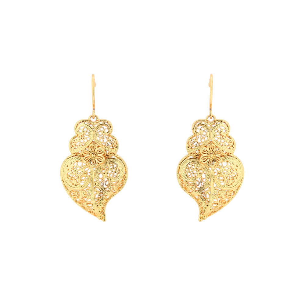 Boucles d\'oreilles semi-bijoux cœur Viana Flor GB
