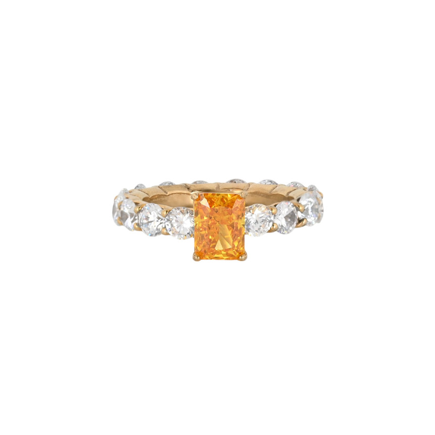 Anello rettangolare in acciaio colorato GB